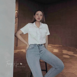 Áo sơ mi lụa cộc tay 5 màu siêu đẹp