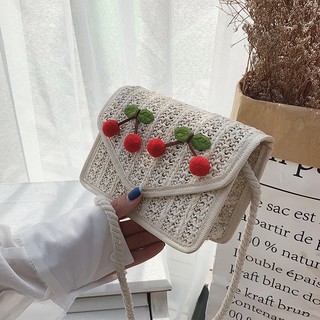 Túi cói bì thư phụ kiện cherry