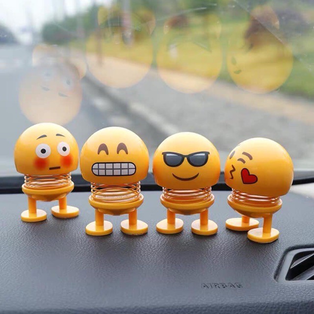 Thú nhún emoji Lò Xo Ngộ Nghĩnh Đáng yêu  - Đồ Chơi Tiêu Khiển - Trang Trí Xe Hơi, Xe Máy Bàn Làm Việc,Góc Học Tập,..