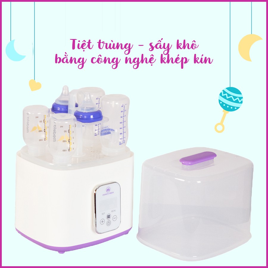 Máy Tiệt Trùng Sấy Khô và Hâm Sữa Mama Choice Chính Hãng, Bảo Hành 12 Tháng 1 Đổi 1 Màn Hình Hiển Thị Thời Gian