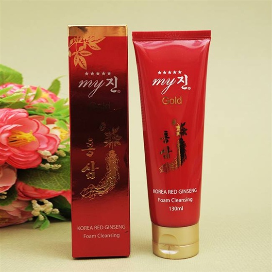 Sữa Rửa Mặt Hồng Sâm Đỏ Hàn Quốc My Gold Korea Red Ginseng Foam Cleansing 130ml Chính Hãng - Sữa Rửa Mặt Trắng Da