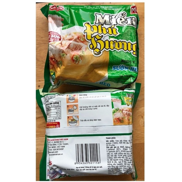Miến Phú Hương vị sườn heo- Thùng 24 gói -55gr/ gói Date mới keng
