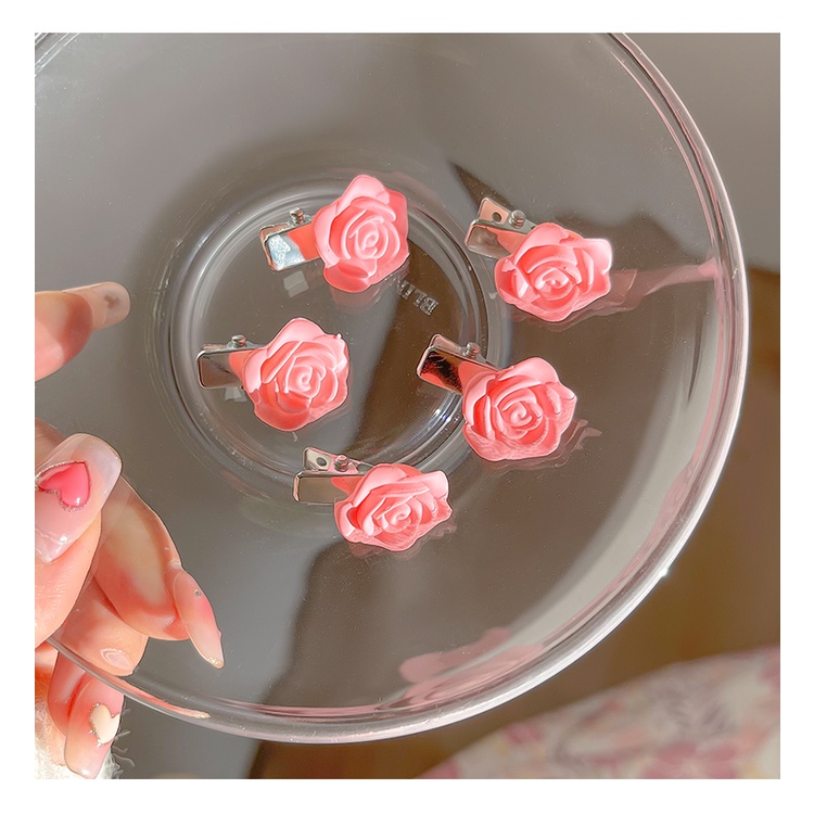 Kẹp Tóc Mỏ Vịt Nhỏ Hình Quả Đào Thắt Nơ