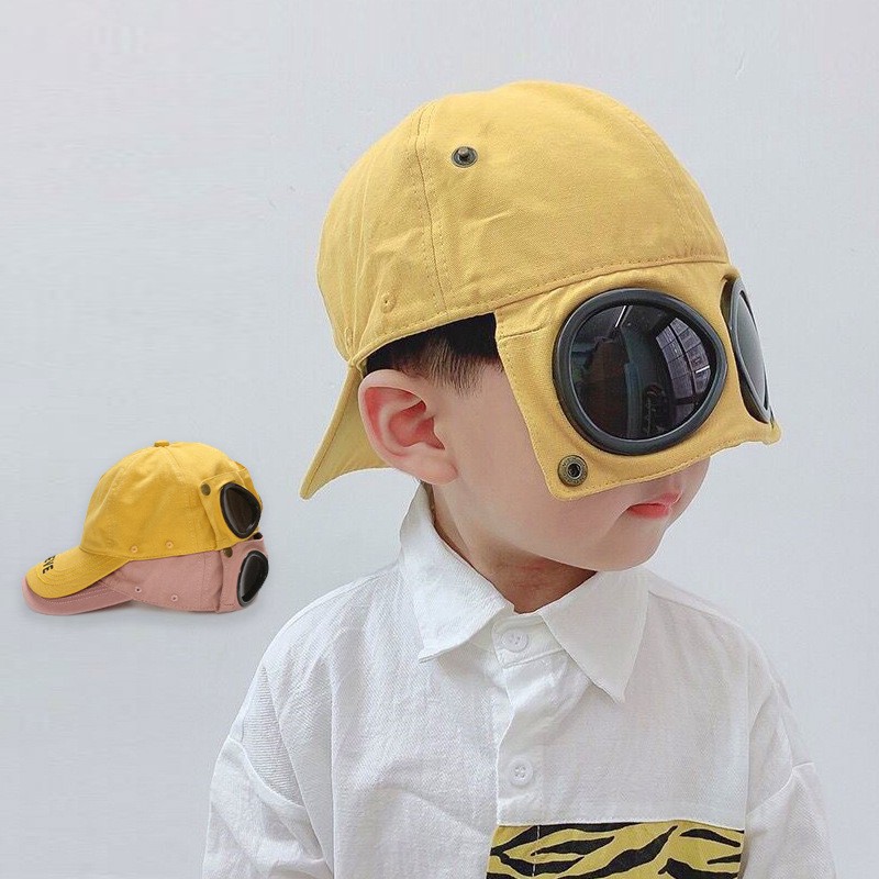 Mũ cho bé trai bé gái - Mũ lưỡi trai bóng chày dễ thương gắn Kính sau cho bé từ 3-6 tuổi phong cách Hàn Quốc