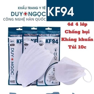 Khẩu trang KF94 Duy Ngọc, khẩu trang 4D cao cấp chống bụi mịn, kháng khuẩn, set 50 chiếc
