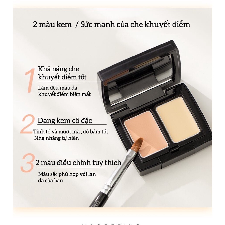 Bảng Kem Che Khuyết Điểm Hai Màu Sắc Độ Chính Xác Cao Che Phủ Quầng Thâm Vết Mụn Bọng Mắt Mao Geping