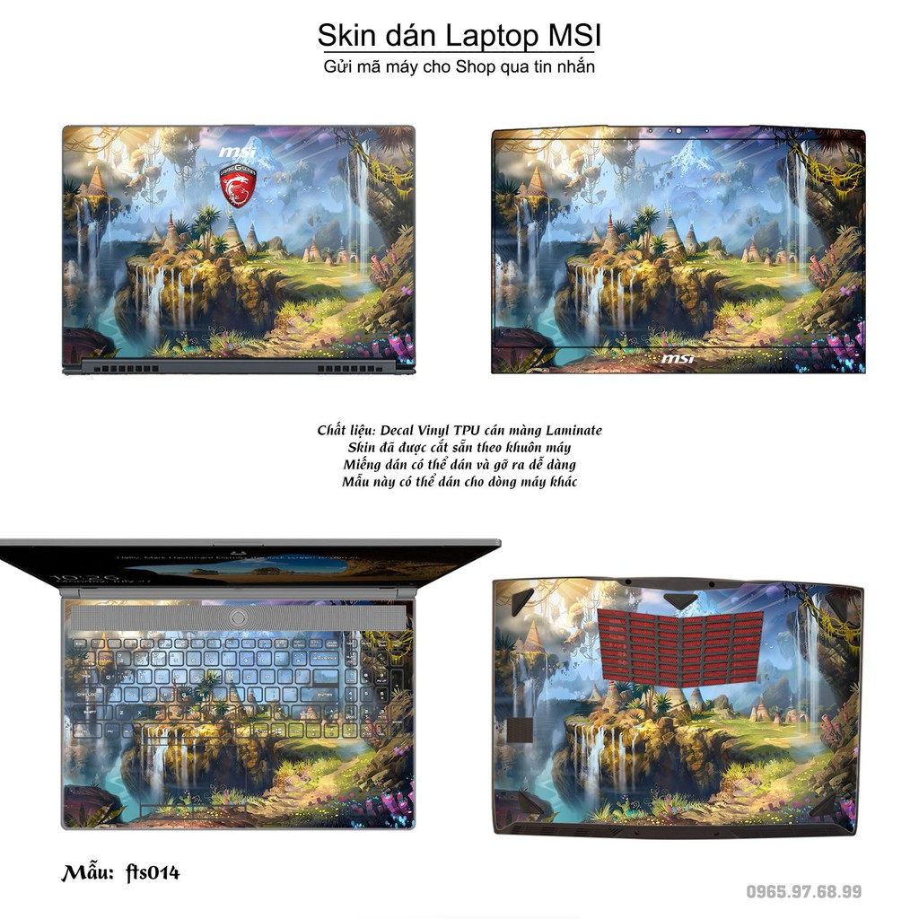 Skin dán Laptop MSI in hình Fantasy (inbox mã máy cho Shop)