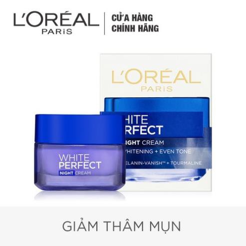 Kem dưỡng da trắng mượt đều màu ban đêm L'Oreal Paris White Perfect 50ml _ 8991380221074