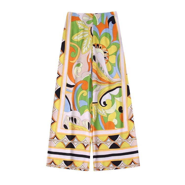 Zara Set Áo Sơ Mi Cổ Bẻ In Họa Tiết + Quần Dài Lưng Cao + Chân Váy Ngắn Thời Trang Mùa Hè Cho Nữ 222664188 2789157