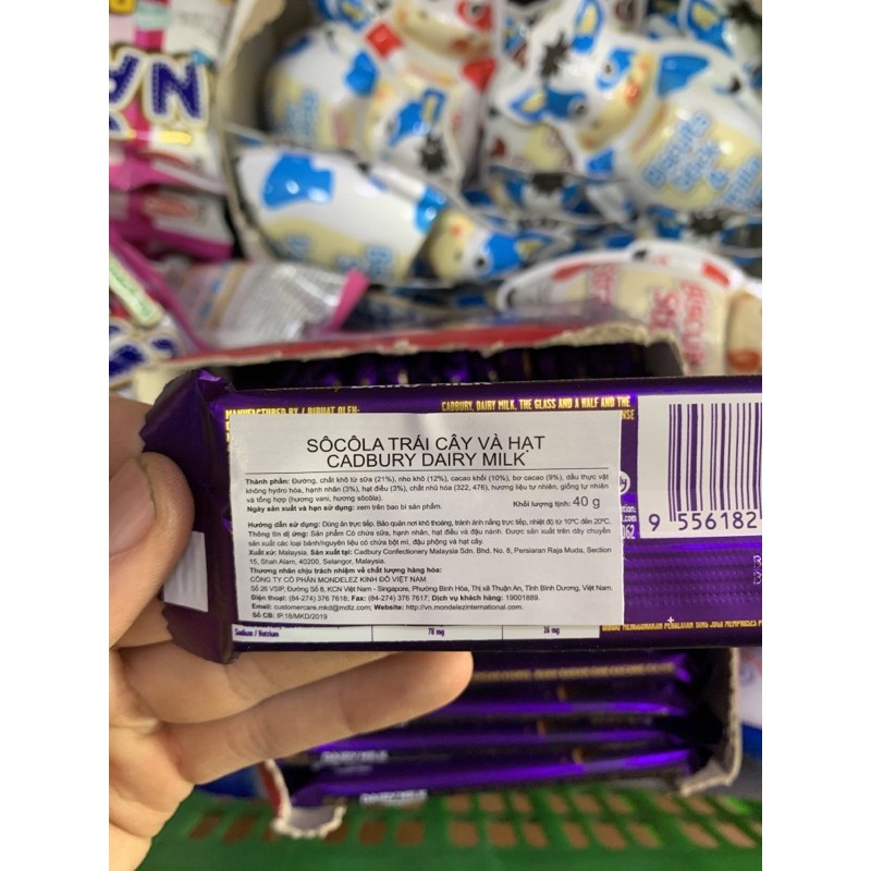 Kẹo Socola Cadbury Dairy Milk Trái Cây Và Hạt 40g