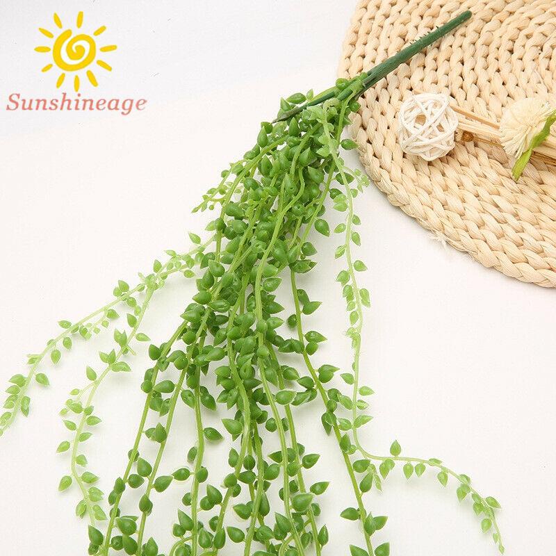 2Pcs Artificial Hanging Vine Leaf Silk Garland Plants Home Wedding Party Decoration