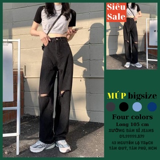 HOT [Size 30~35] Quần Suông Dài Bigsize Nữ - Basic - Lưng Siêu Cao / Quần Jean Đen L+1Đ