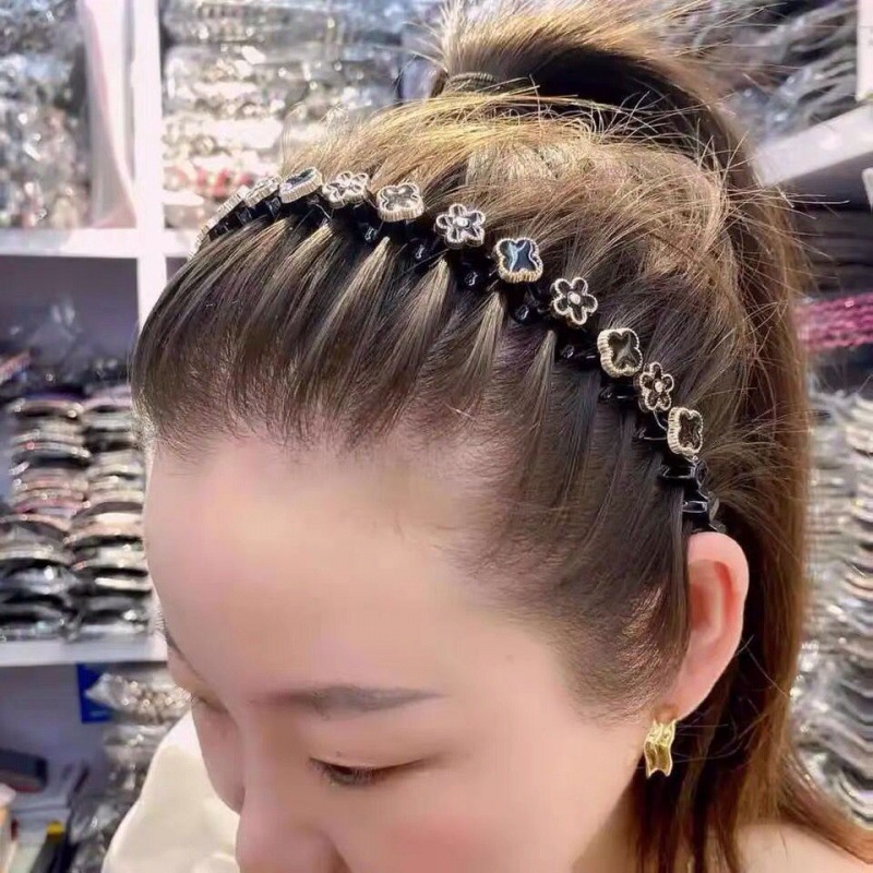 Cài Tóc Gợn Sóng Màu Đen Thời Trang Cho Nữ