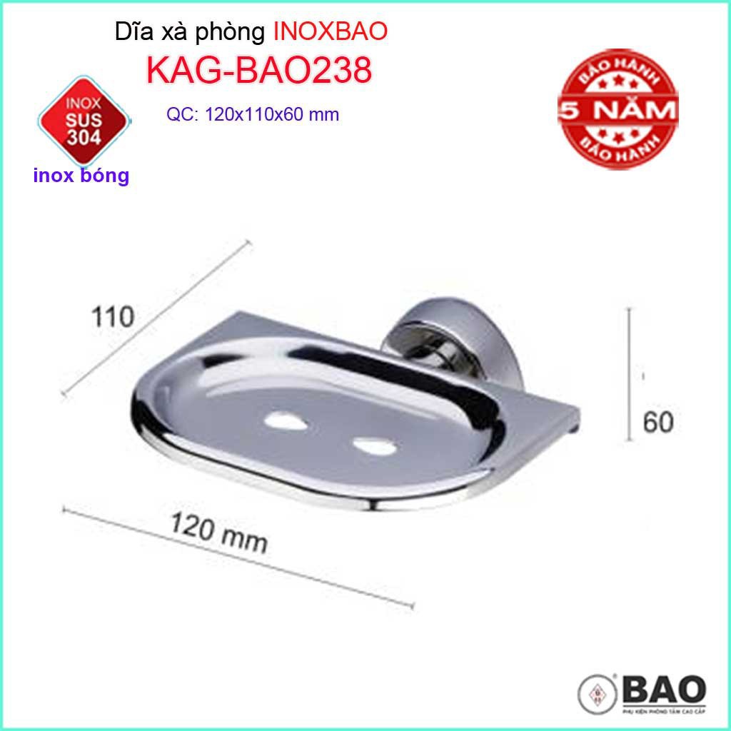 Dĩa đựng xà bông inox 304, dĩa xà phòng Inox Bảo KAG-BAO238