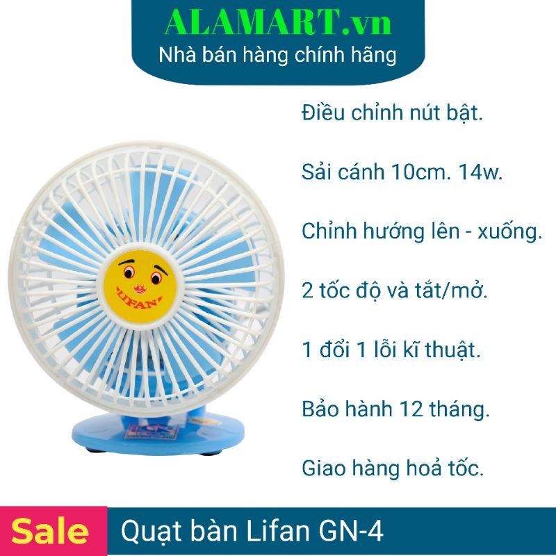 Quạt bàn MINI Lifan GN-4 ( xanh dương) quạt mát siêu cute