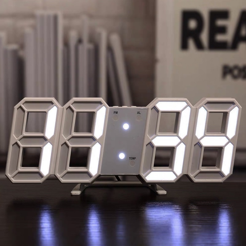 Đồng Hồ Led 3D Treo Tường Trang Trí, Để Bàn Thông Minh, Đồng Hồ  Báo Thức