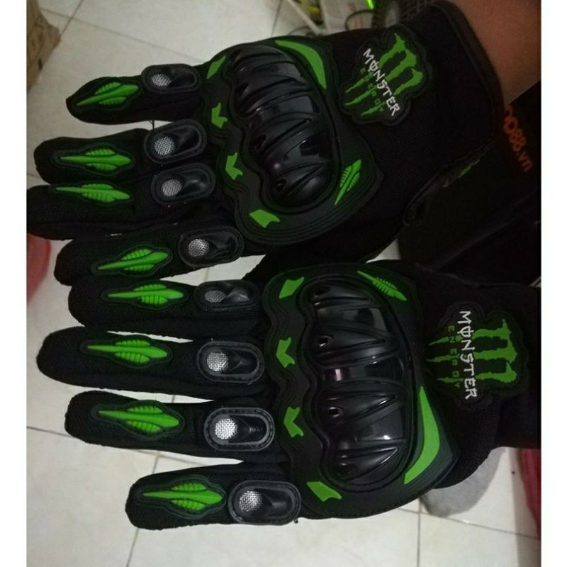 [Free ship] Găng đi xe máy Monter dài ngón. hàng đẹp bảo hộ tốt. bảo vệ bạn trên mọi con đường