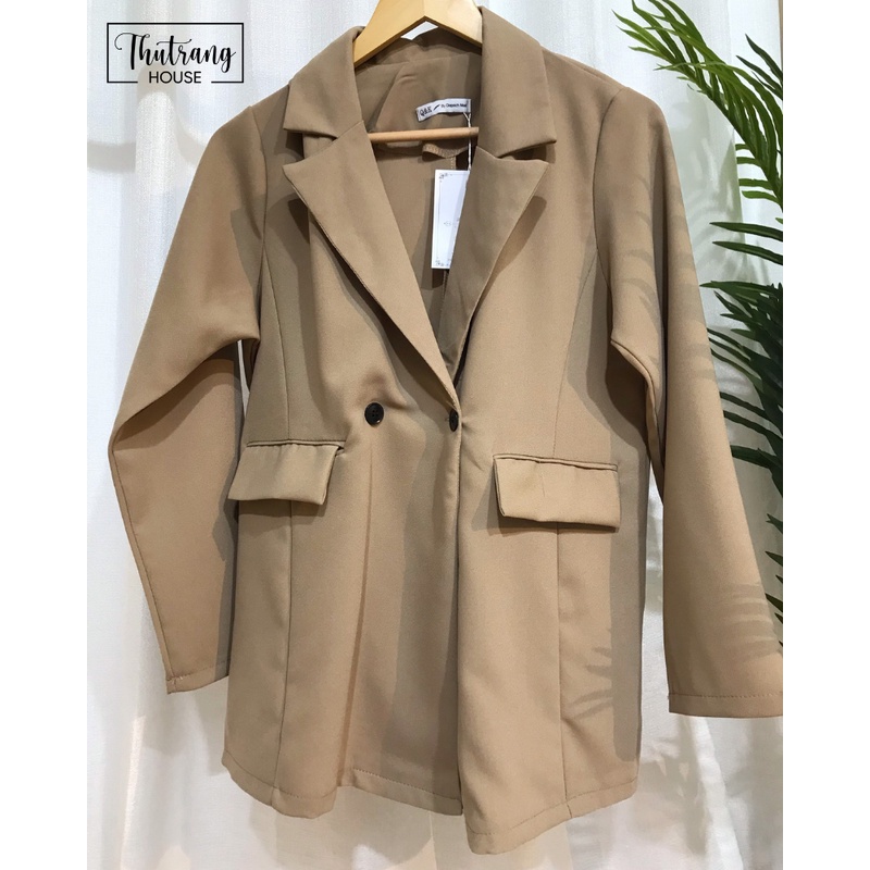 Áo kiểu nữ cổ vest blazer dài tay 1 lớp 2 cúc túi nắp mẫu mới phong cách hàn quốc M02