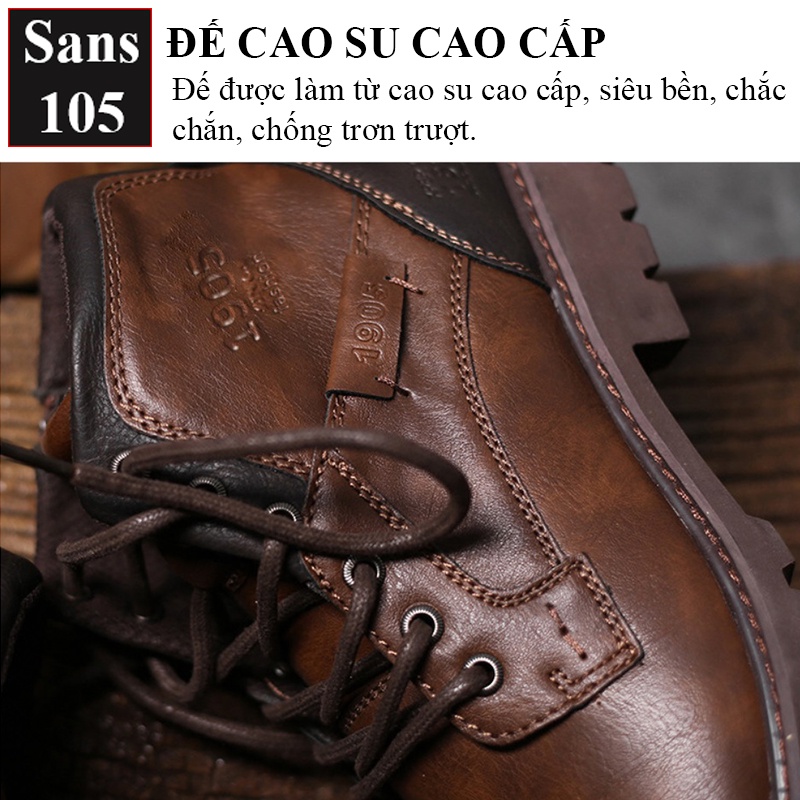 Giày nam cao cổ giầy bốt da bò chelsea boot