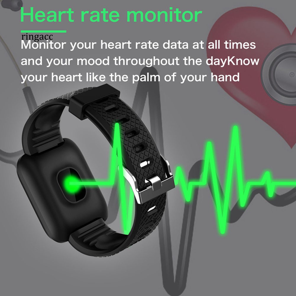 【RAC】116plus Bluetooth 4.2 Heart Rate Sleep Monitor Pedometer Fitness Smart Bracelet