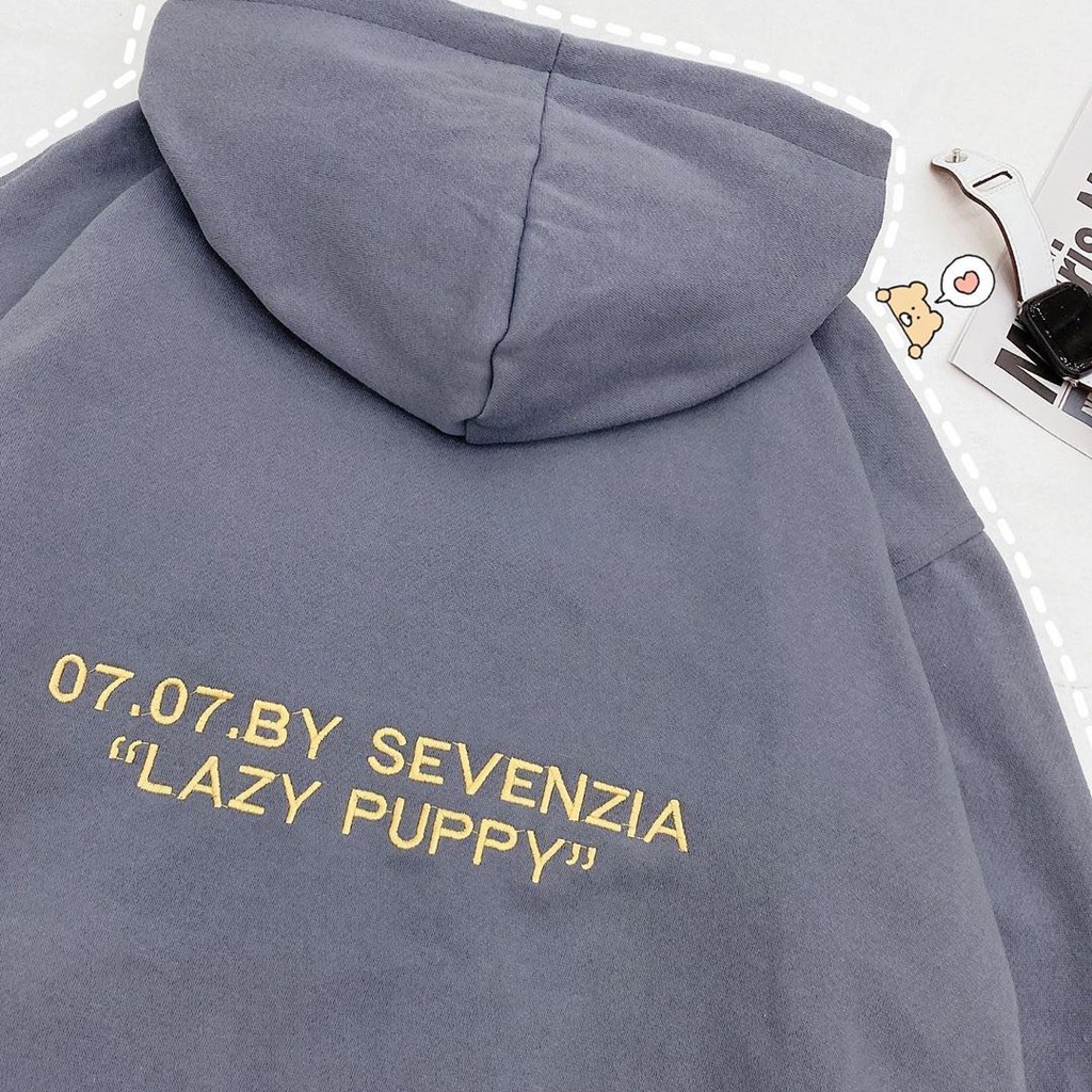 Áo Khoác Nỉ Bông Cardigan PUPPY LAZY 07.07 Unisex Dáng Hoodie SEVENZIA | BigBuy360 - bigbuy360.vn