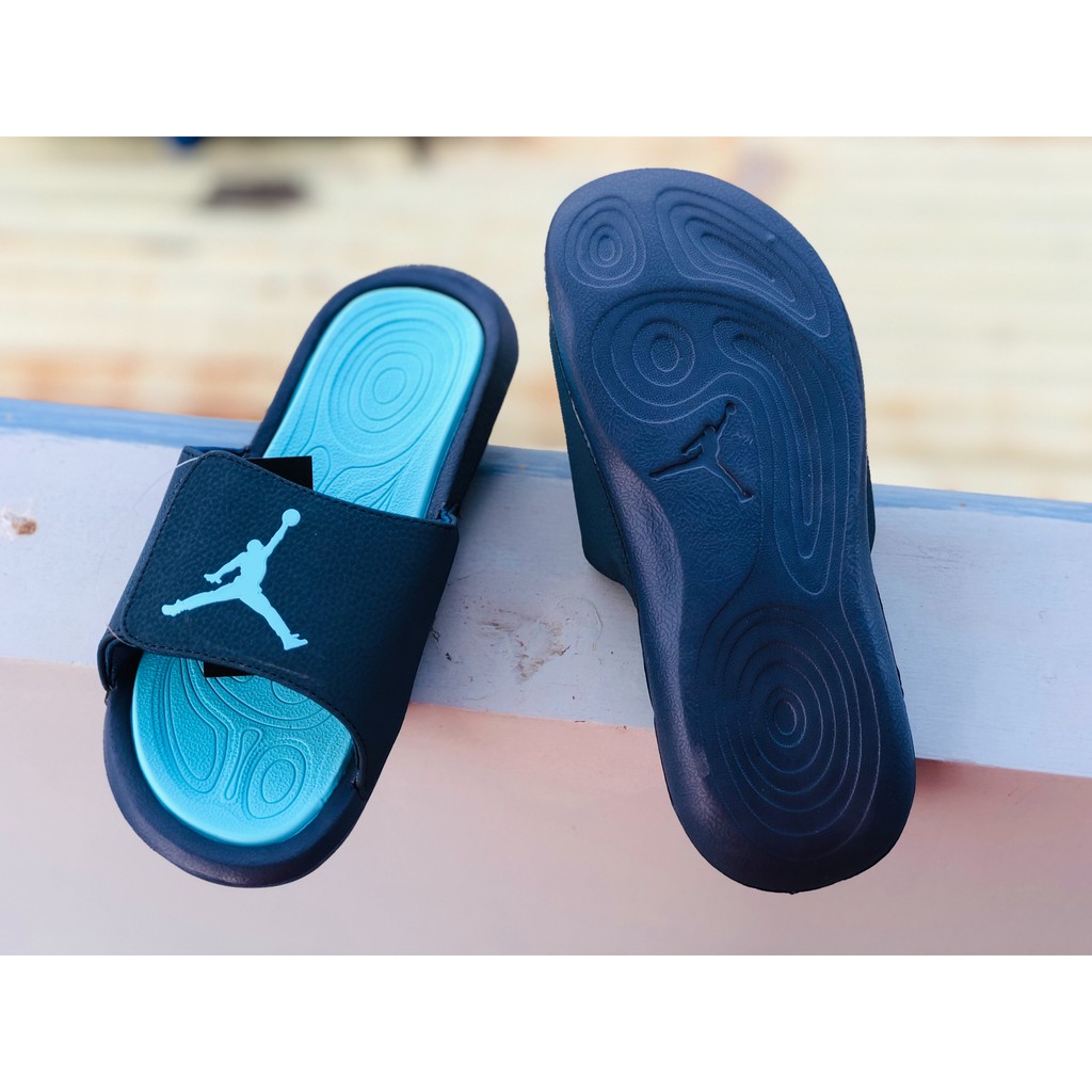 Dép quai ngang jordan jd6 ❤️FREESHIP + Hộp❤️ nam nữ màu xanh đen - mint