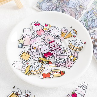 Sticker Dán Trang Trí Hình Thỏ Hoạt Hình Đáng Yêu
