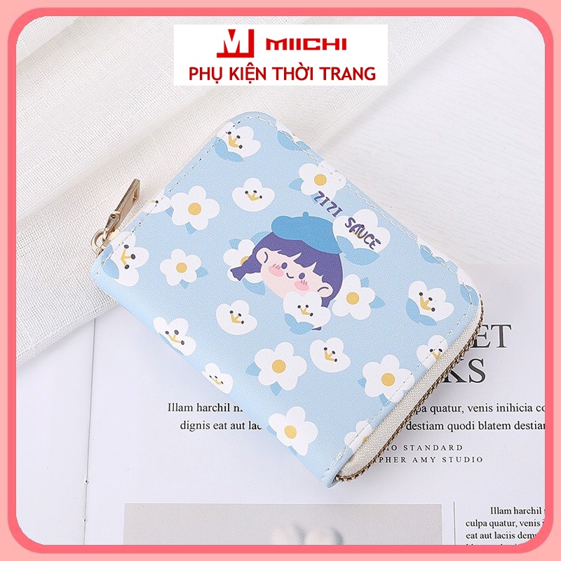 Ví mini thời trang nữ thiết kế nhỏ gọn tông màu be siêu hot họa tiết hoạt hình dễ thương tiện bỏ túi đi chơi VN001
