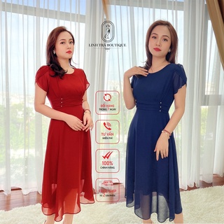 Đầm Suông Trung Niên Linh Trà TM291 Vải Voan Tơ Cao Cấp Cho Mẹ