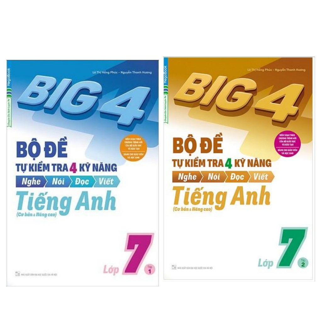 Sách - Combo Big 4 Bộ Đề Tự Kiểm Tra 4 Kỹ Năng Nghe – Nói – Đọc – Viết  Tiếng Anh Lớp 7 ( 2 Tập)