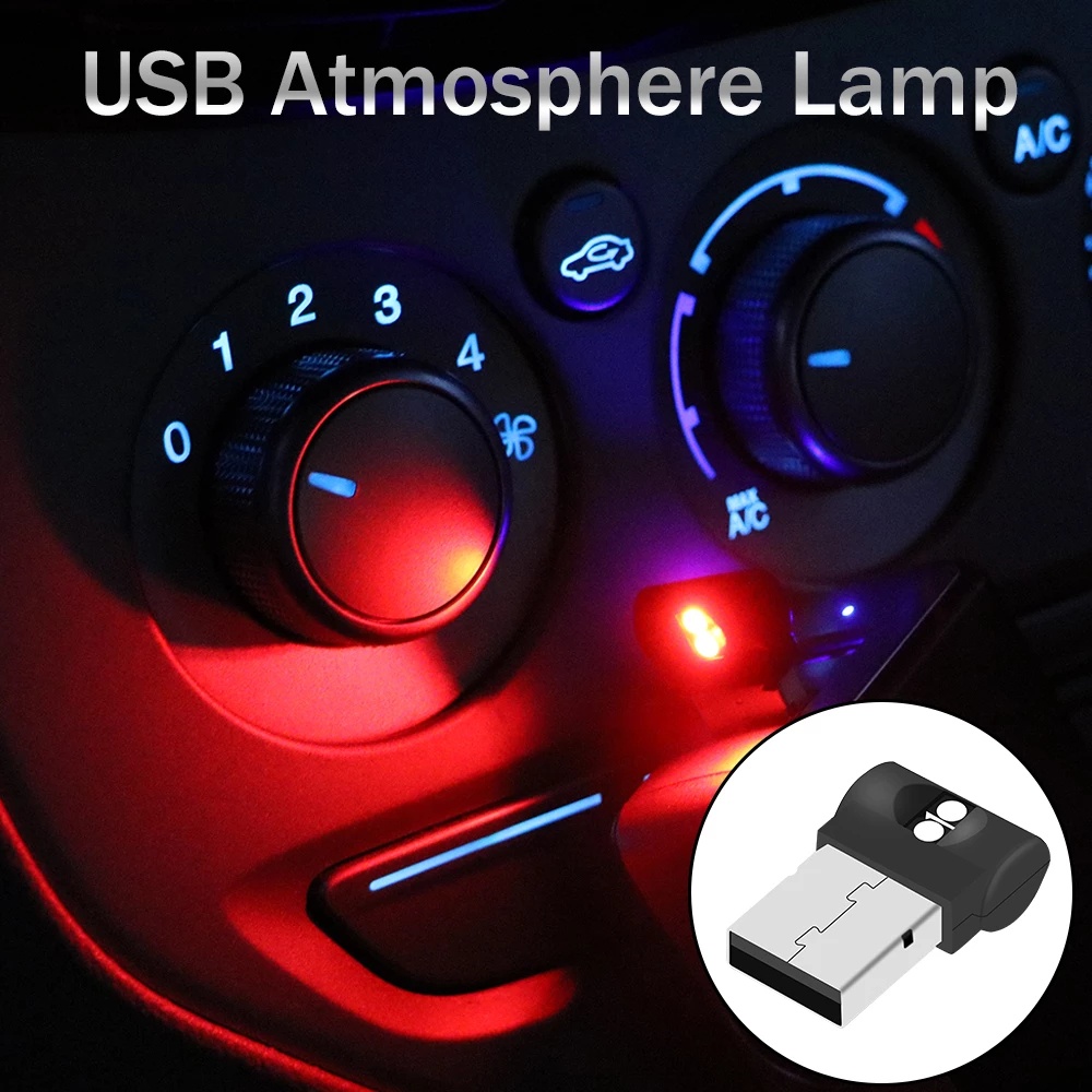 Đèn LED USB Mini 7 Màu Neon Trang Trí Nội Thất Xe Hơi