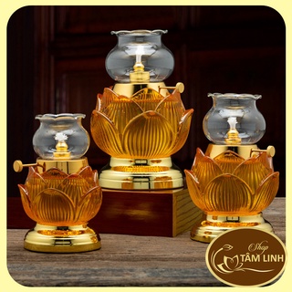 Đèn Dầu Hoa Sen Thủy Tinh 09