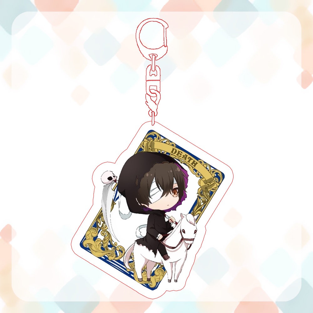 ( Mica trong acrylic) Móc khóa Bungou Stray Dogs Văn hào lưu lạc ver Love Heaven in hình anime chibi