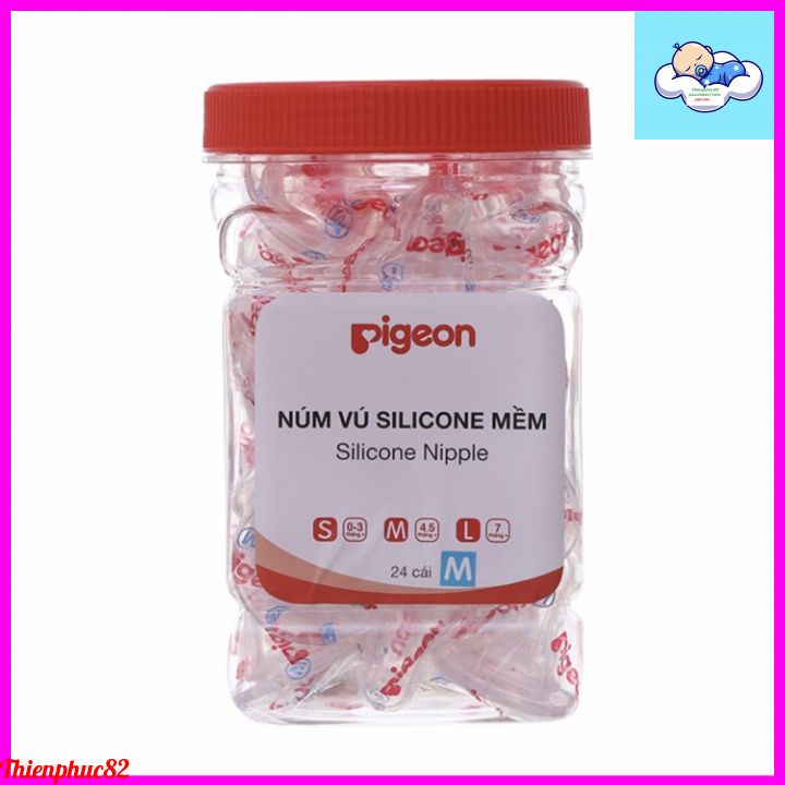 Núm vú pigeon  silicon mềm (24 cái)