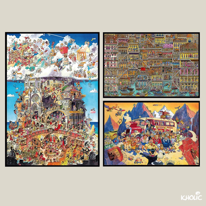 Labyrinth city, trò chơi ghép hình bằng gỗ, trò chơi ghép hình 500/1000 miếng, đồ chơi phát triển