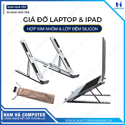 Giá đỡ Laptop, Macbook, Ipad bằng nhôm có thể điều chỉnh được độ cao