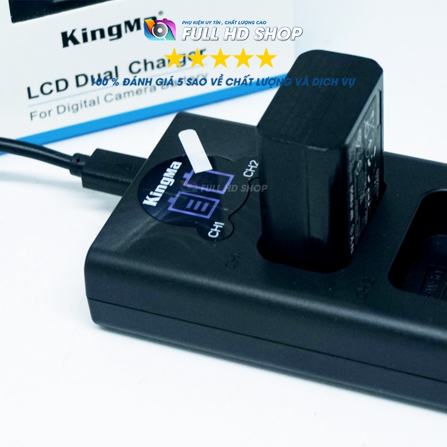 [Mã ELFLASH5 giảm 20K đơn 50K] Sạc pin máy ảnh Sony Fw50 Kingma - Dùng cho dòng máy Crop của Sony - Full HD Shop