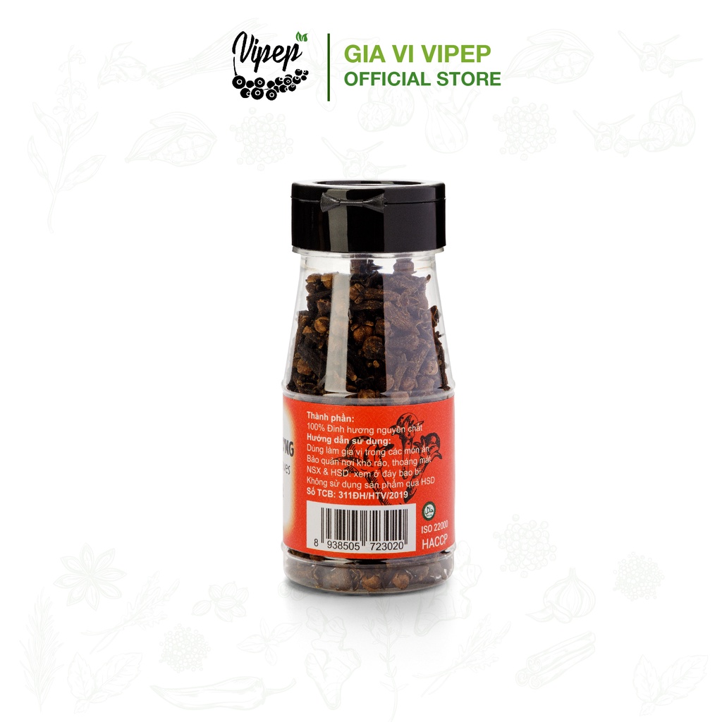 Đinh hương Vipep 40g - gia vị quý chế biến thức ăn tốt cho sức khoẻ, làm ấm bụng và kích thích vị giác