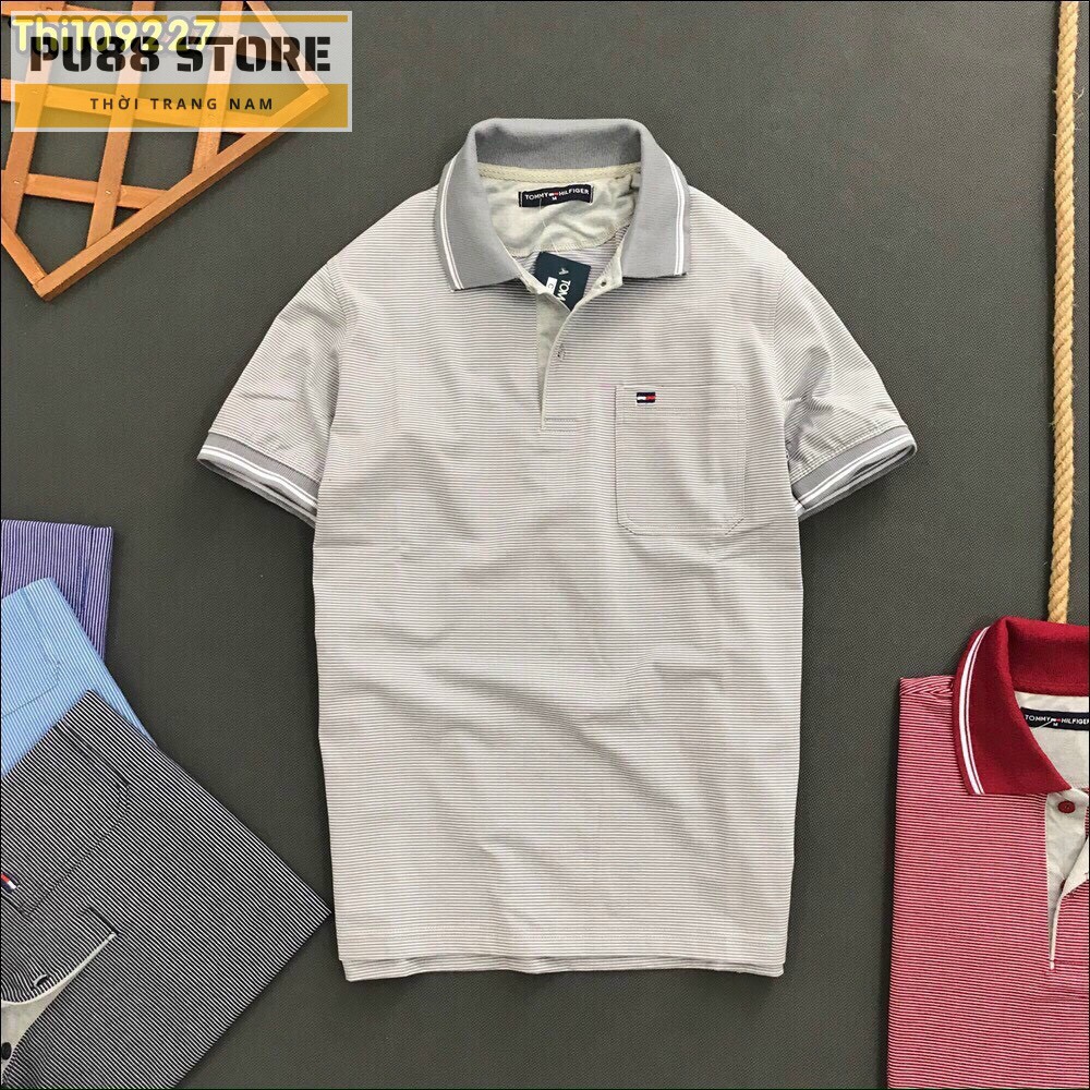 [Mã SRBACK010912 hoàn 20K xu đơn 50K] Áo Polo Nam PL05AH Áo Phông Nam Có Cổ, Sọc Ngang Cotton Cao Cấp Có Túi Thanh Lịch | BigBuy360 - bigbuy360.vn