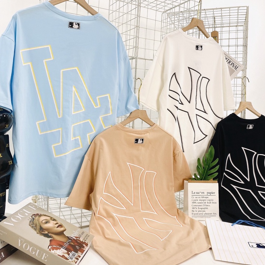 ẢNH THẬT - Áo Phông Cộc Tay MLB Mega NY Yankees Logo Lưng Rỗng - ÁO THUN NAM NỮ HÀNG XUẤT DƯ FULLTAG