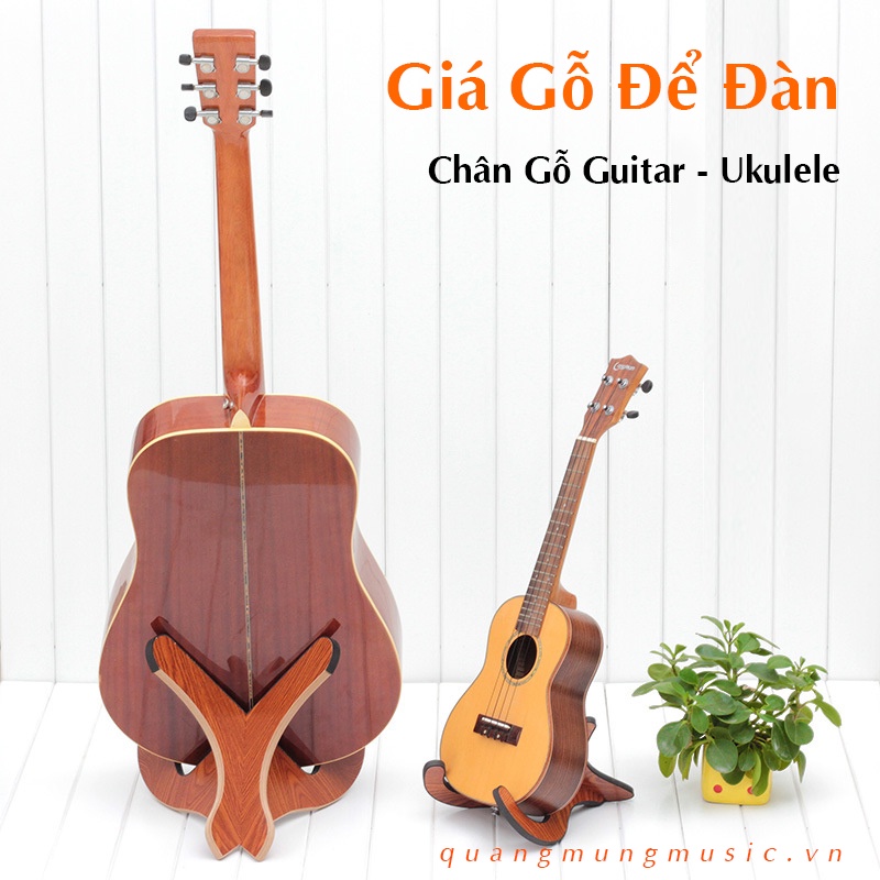 Giá Đỡ Bằng Gỗ Để Sàn Cho Đàn Guitar - ukulele tiện dụng - Chân Gỗ Kê Đàn