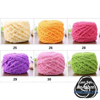 [Bảng 2] Len Cuộn Bông Xù 4mm - 50gram/cuộn - Len Sợi Đan Móc - Phụ kiện thủ công handmade