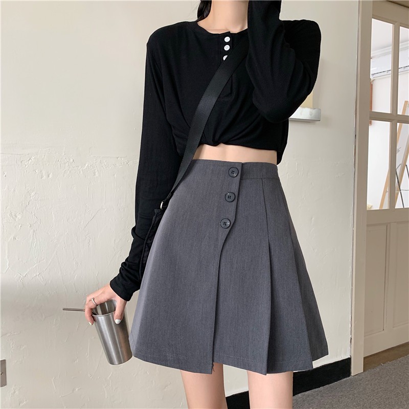 Xiaozhainv Chân váy chữ A thiết kế xếp ly phong cách thời trang Hàn Quốc xinh xắn cho nữ | BigBuy360 - bigbuy360.vn