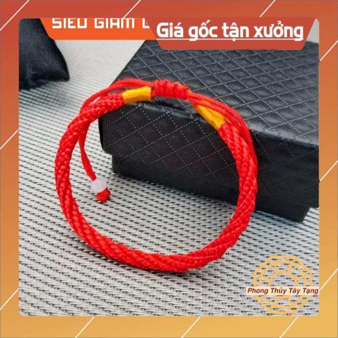 Vòng tay chỉ đỏ may mắn phong thủy  handemade nam nữ mix bi bạc, vàng, tỳ hưu, có màu đen
