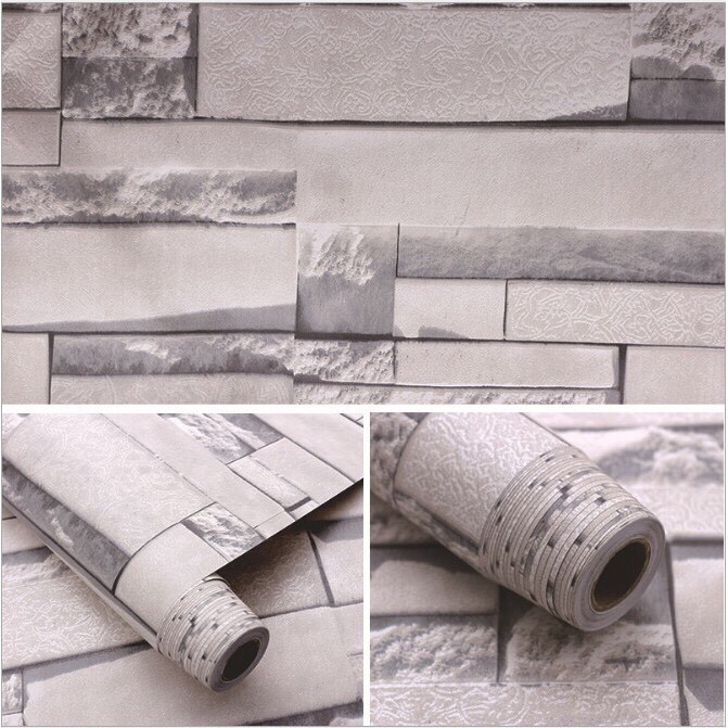 DECAL 1m Giấy dán tường khổ rộng 45cm ( có sẵn keo ) - ĐÁ TRẮNG XÁM 3D ELL115 | BigBuy360 - bigbuy360.vn