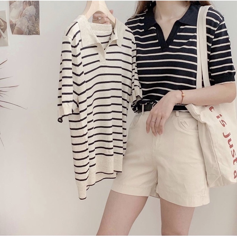 Áo Len Kẻ Sọc Polo Chất Mềm Mát | BigBuy360 - bigbuy360.vn