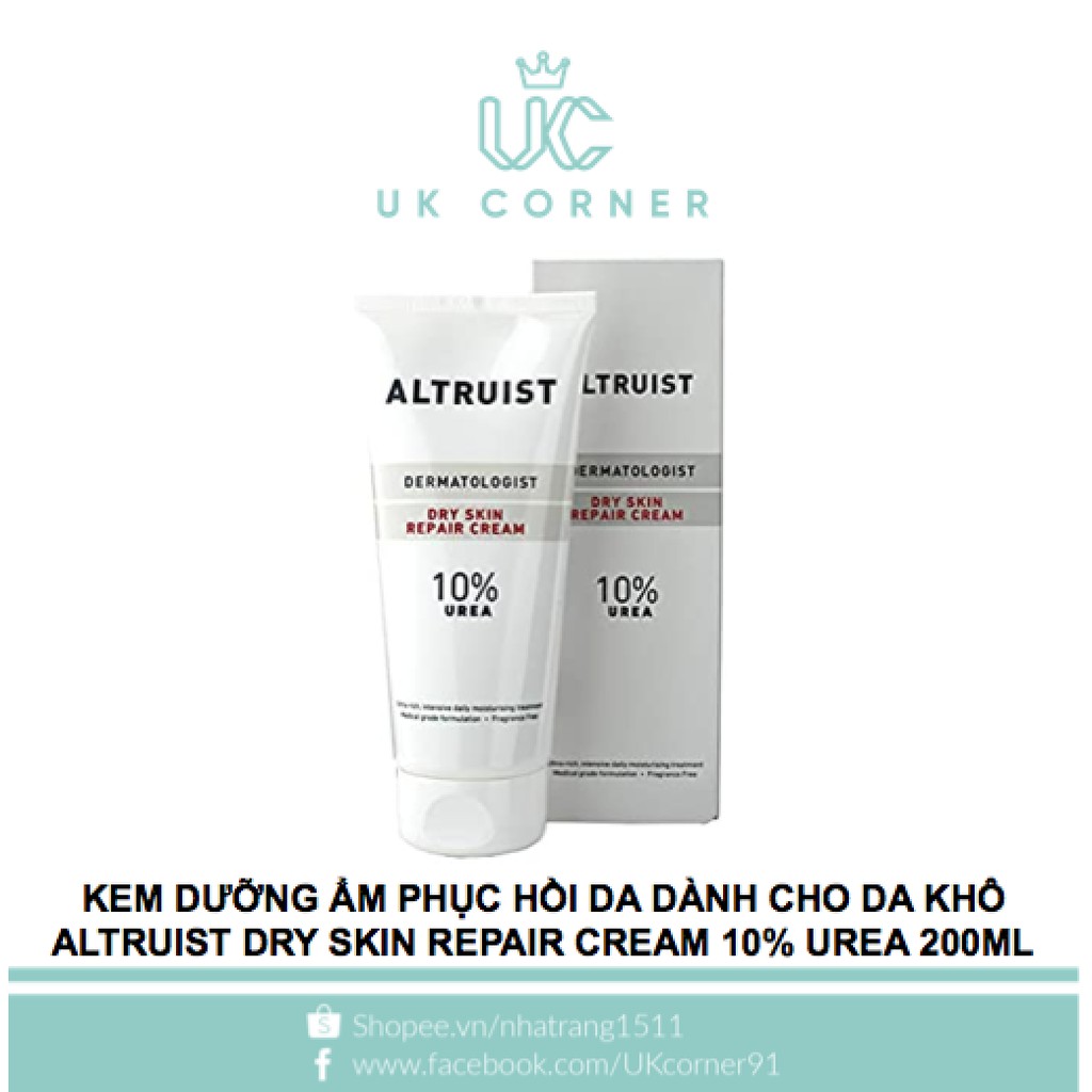 Kem dưỡng ẩm phục hồi da dành cho da khô Altruist Dry Skin Repair Cream Urea 10% 200ml