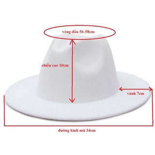 Mũ Phớt Fedora Dạ Nỉ Unisex