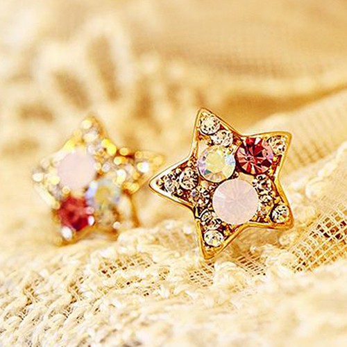 1 Đôi Bông Tai Ngôi Sao Đính Đá Thời Trang Dành Cho Nữ