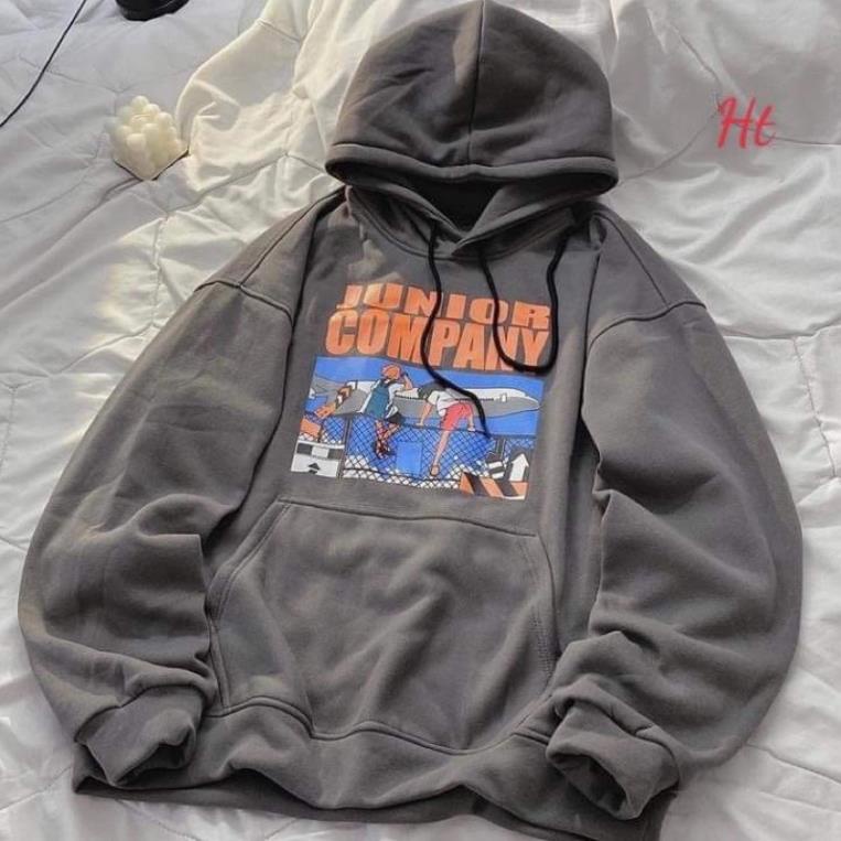 Áo hoodie nỉ mũ màu nâu 5D Junior Ht